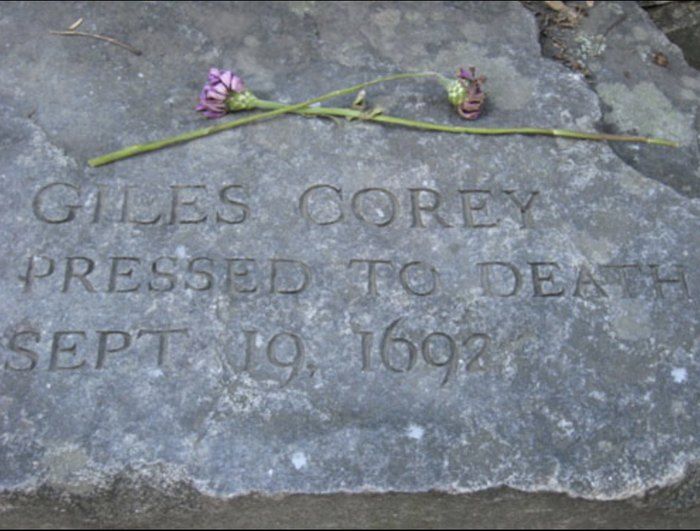 Giles Corey Erinnerungsstein Giles Corey Erinnerungsstein
